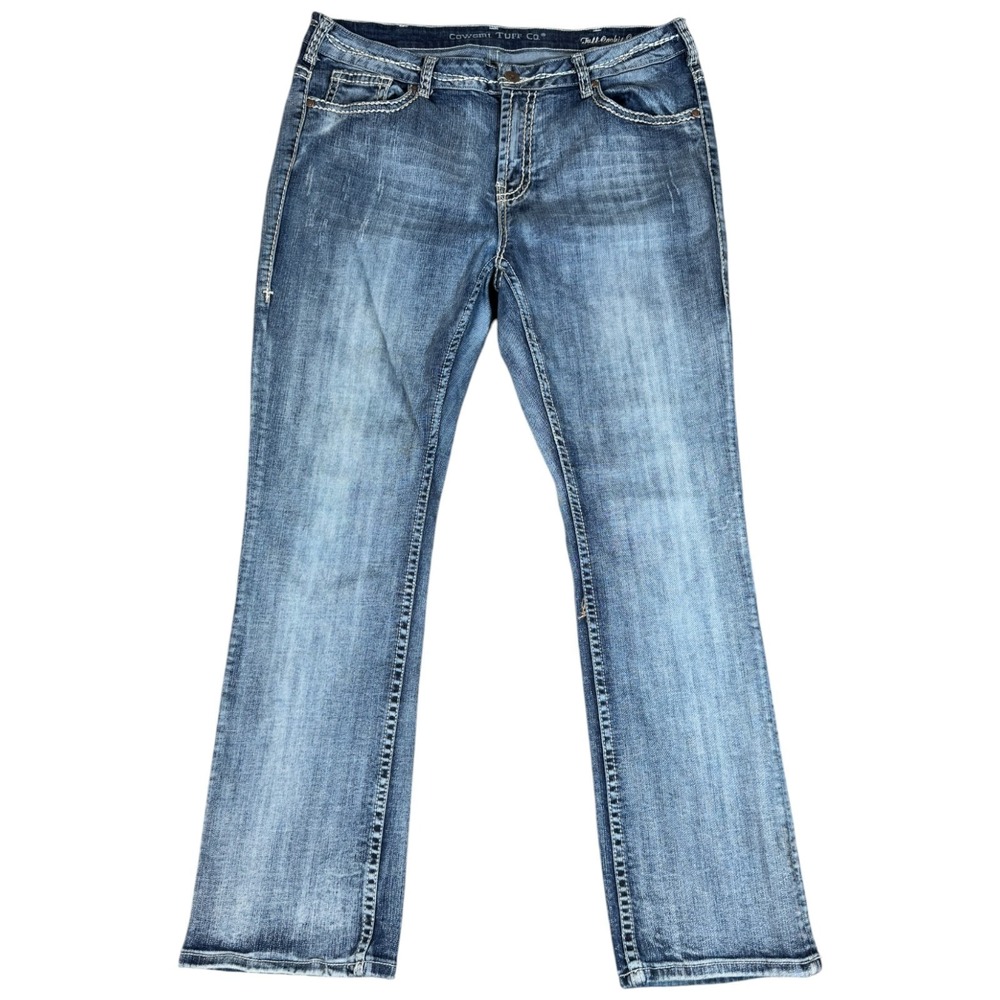 Cowgirl‎ Tuff Co Jeans Cookie Cream Jeans Womens 36x33 Blue Denim Cotton Stretch